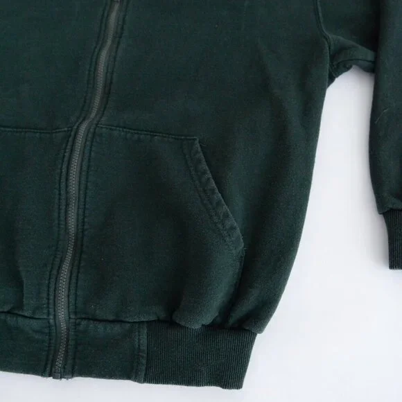 Vintage King Athletics Hunter Green Zip Up Sweater Size Medium Made In Canada - Picture 7 of 9